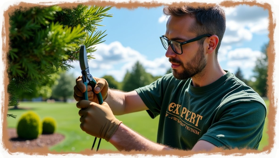 Professional pruning team at work